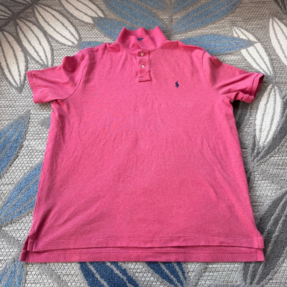 Polo Ralph Lauren Men’s Heathered‎ Red Short Sleeve 100% Cotton Polo Size XL